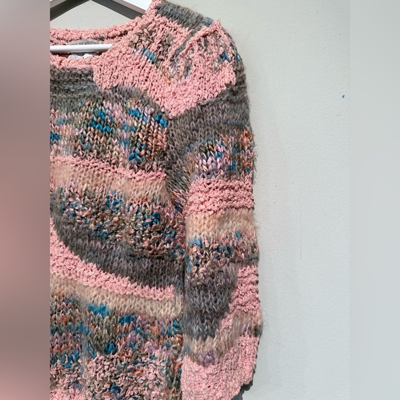 Vintage FINE FEATHERS Knitted By Hand  Wool Blend Women M Multicolor Bohemian - Picture 7 of 13